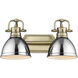 Duncan 2 Light 17 inch Aged Brass Bath Vanity Wall Light in Chrome